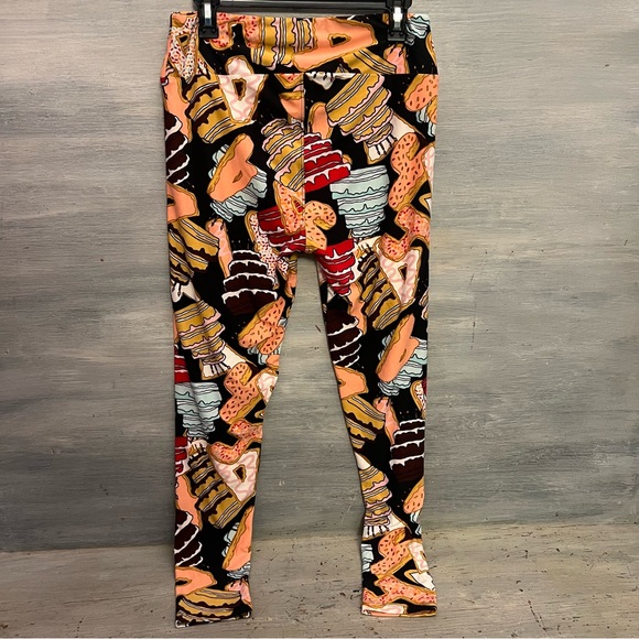Lula Roe Buttery Soft Colorful Cake Print Leggings Like New - Picture 5 of 6